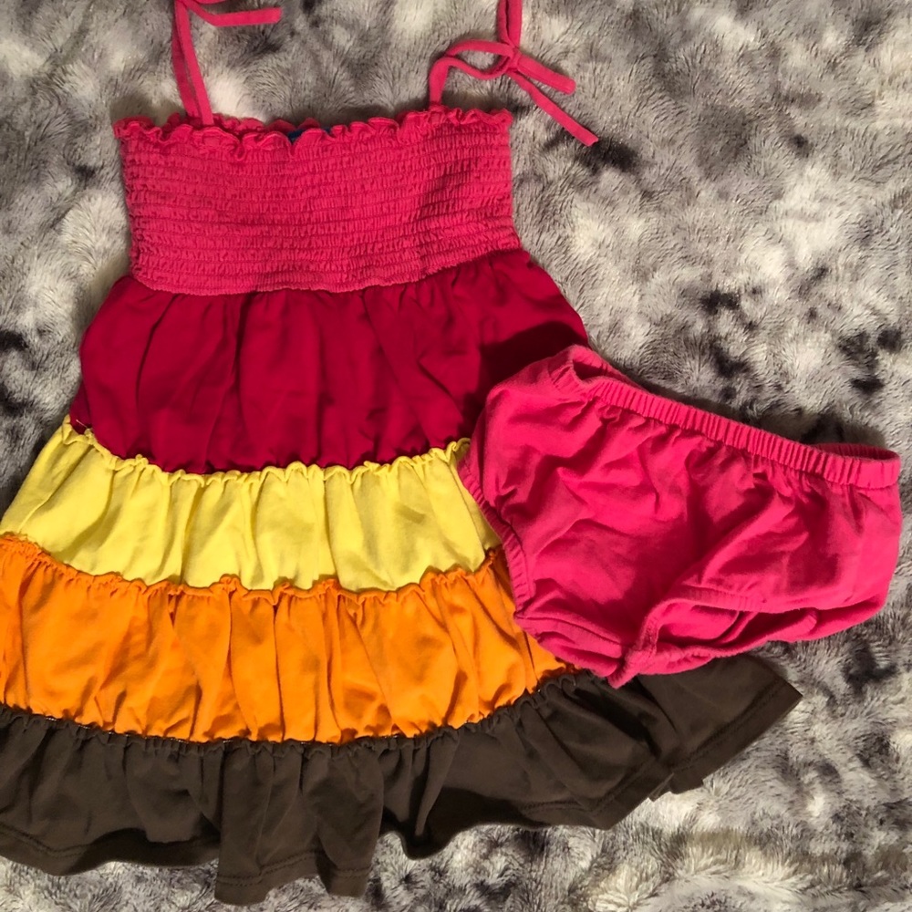 Girls Colored Layered Maxi Dress